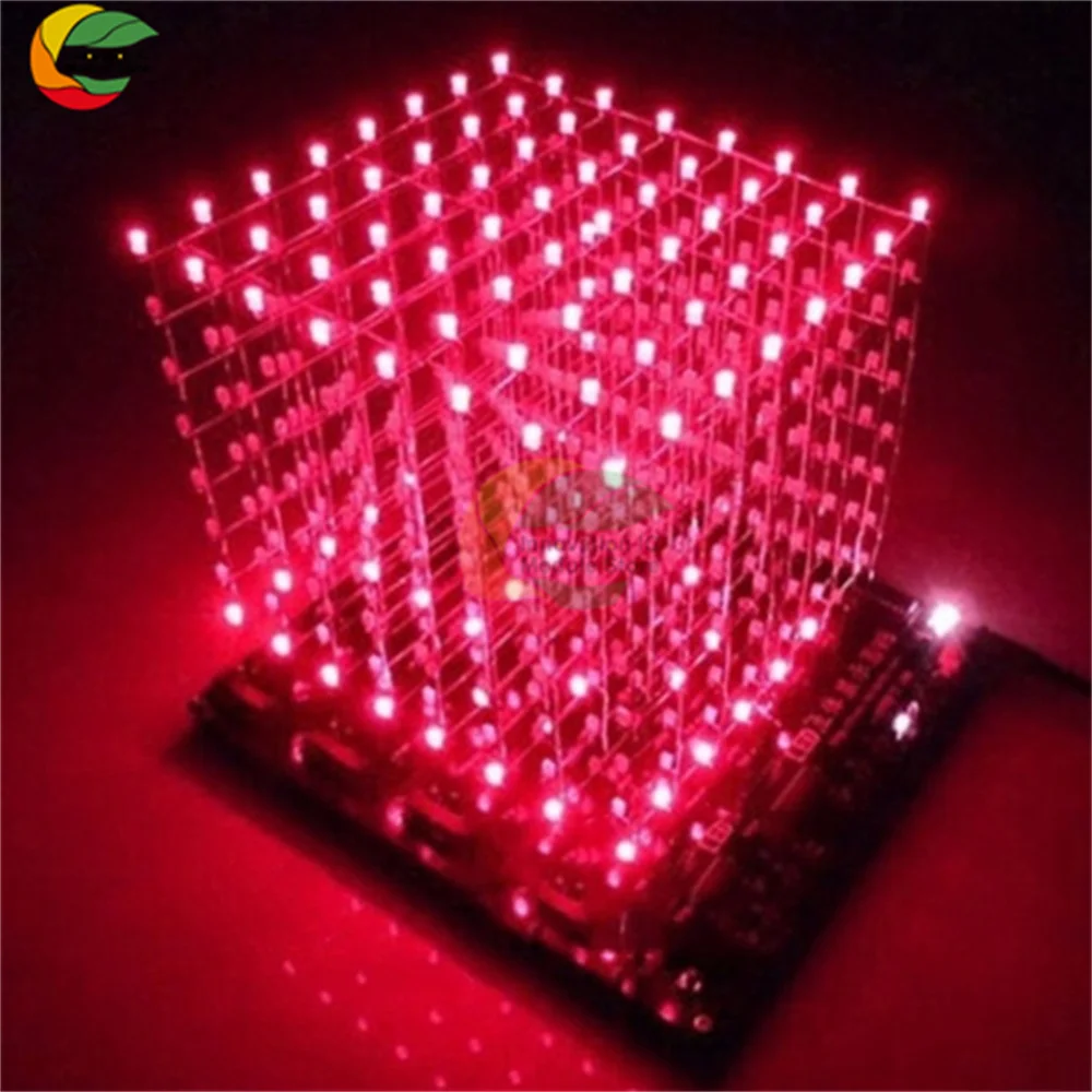 3d 8x8x8 цветной световой куб diy - Фотография_5