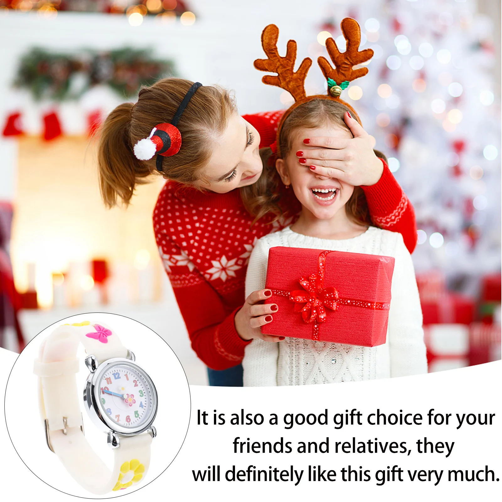 Детские часы с милым цветочным узором и прозрачным циферблатом - Фотография_6