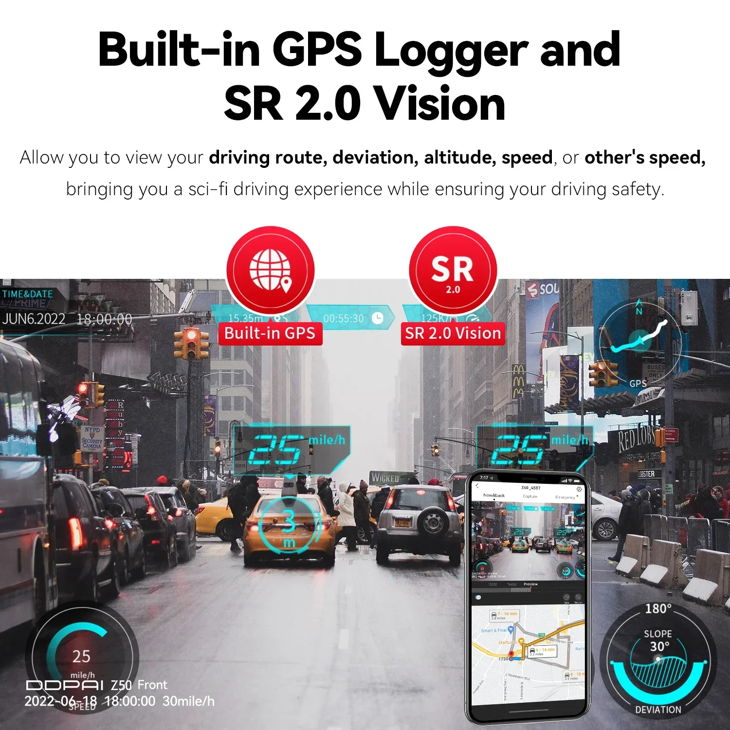 Ddpai видеорегистратор z50 передняя и задняя 4k - Фотография_5