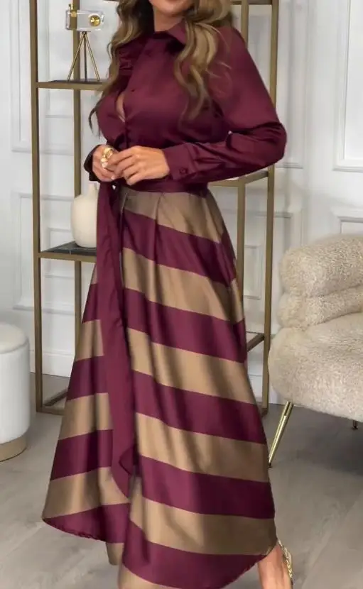 Весенне-осенний элегантный стильный откидной воротник - Фотография_2