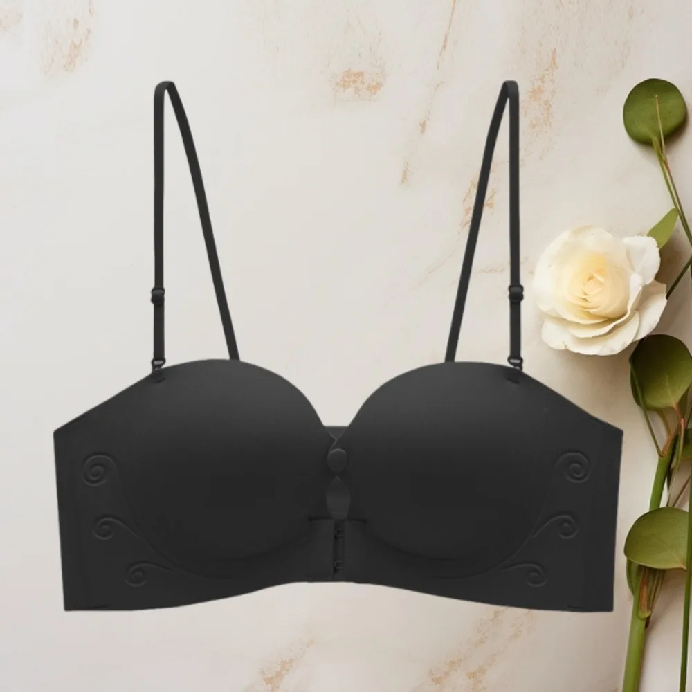 Беспроводной бюстгальтер с глубоким v-образным вырезом и запахом на груди - Фотография_3