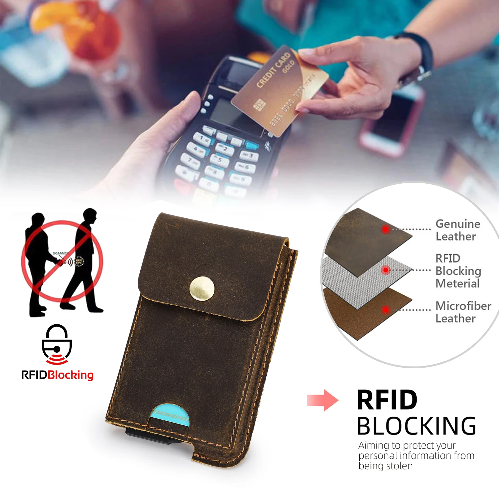 Hiram винтажный rfid-кошелек из - Фотография_5
