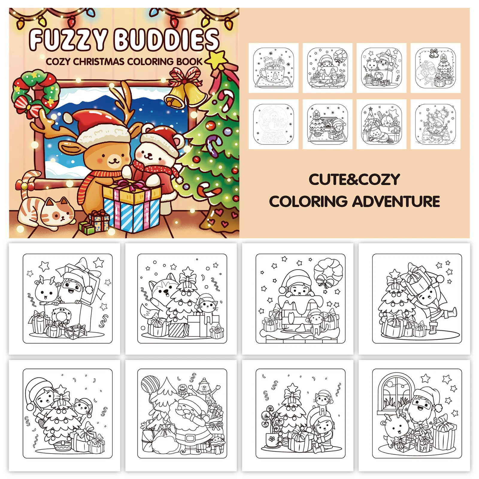 Уютная рождественская книжка-раскраска fuzzy buddies - Фотография_3