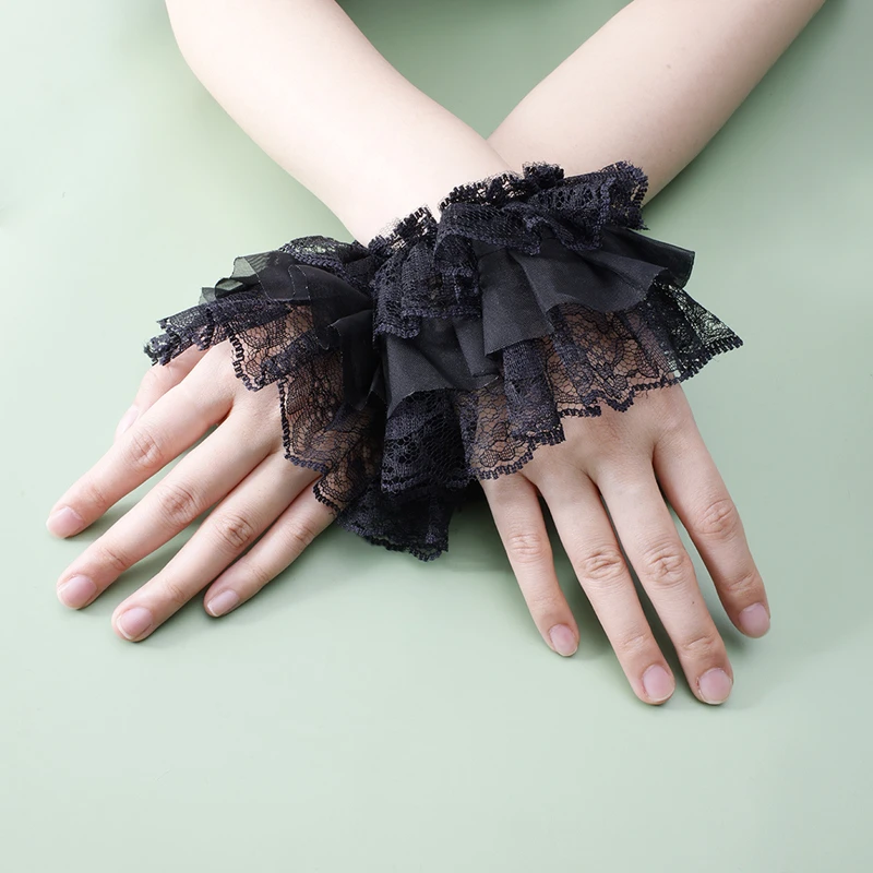 Короткие многослойные кружевные искусственные рукава для девочек - Фотография_3