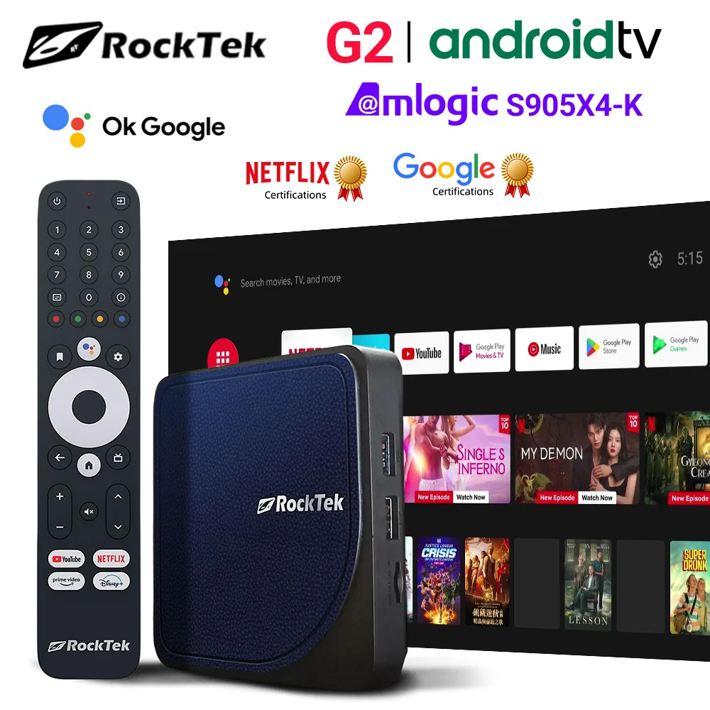 Rocktek g2 4k androidtv 14-потоковая