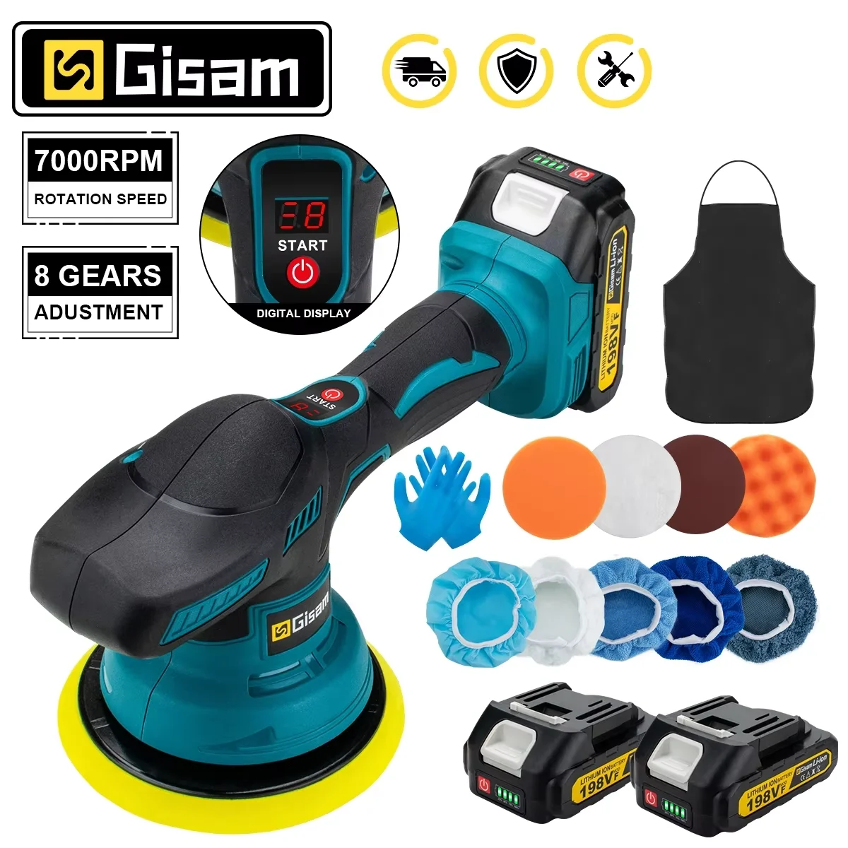 Gjena cordless автомобильный полировщик