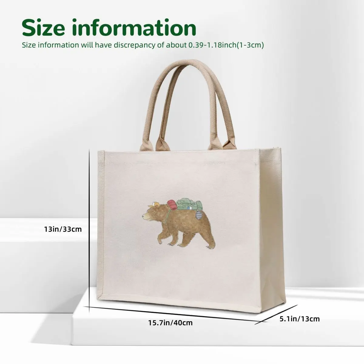 Кемпинг bear tote bag сумки для - Фотография_5