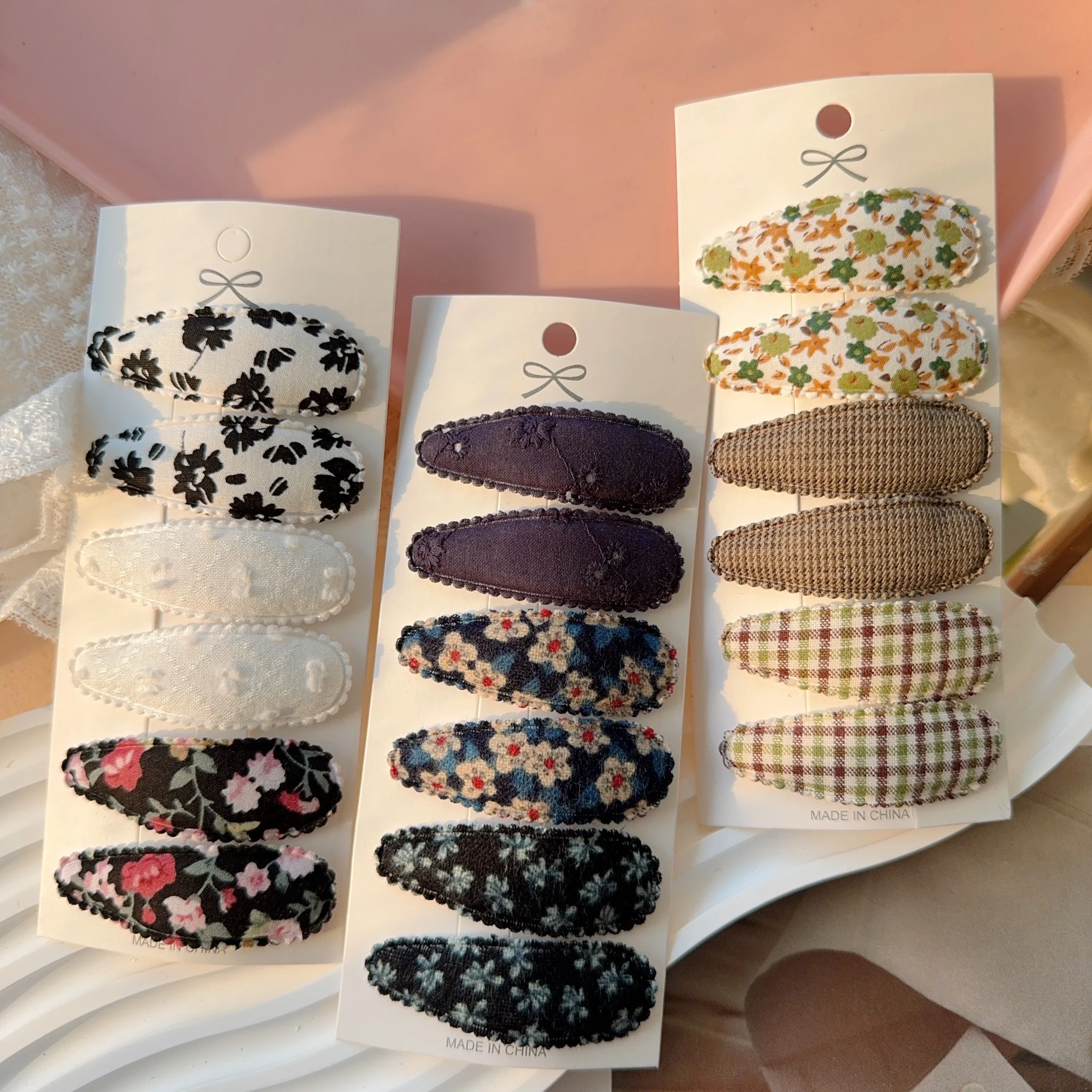 Заколки для волос из хлопкового сплава со свежим принтом для детей - Фотография_2