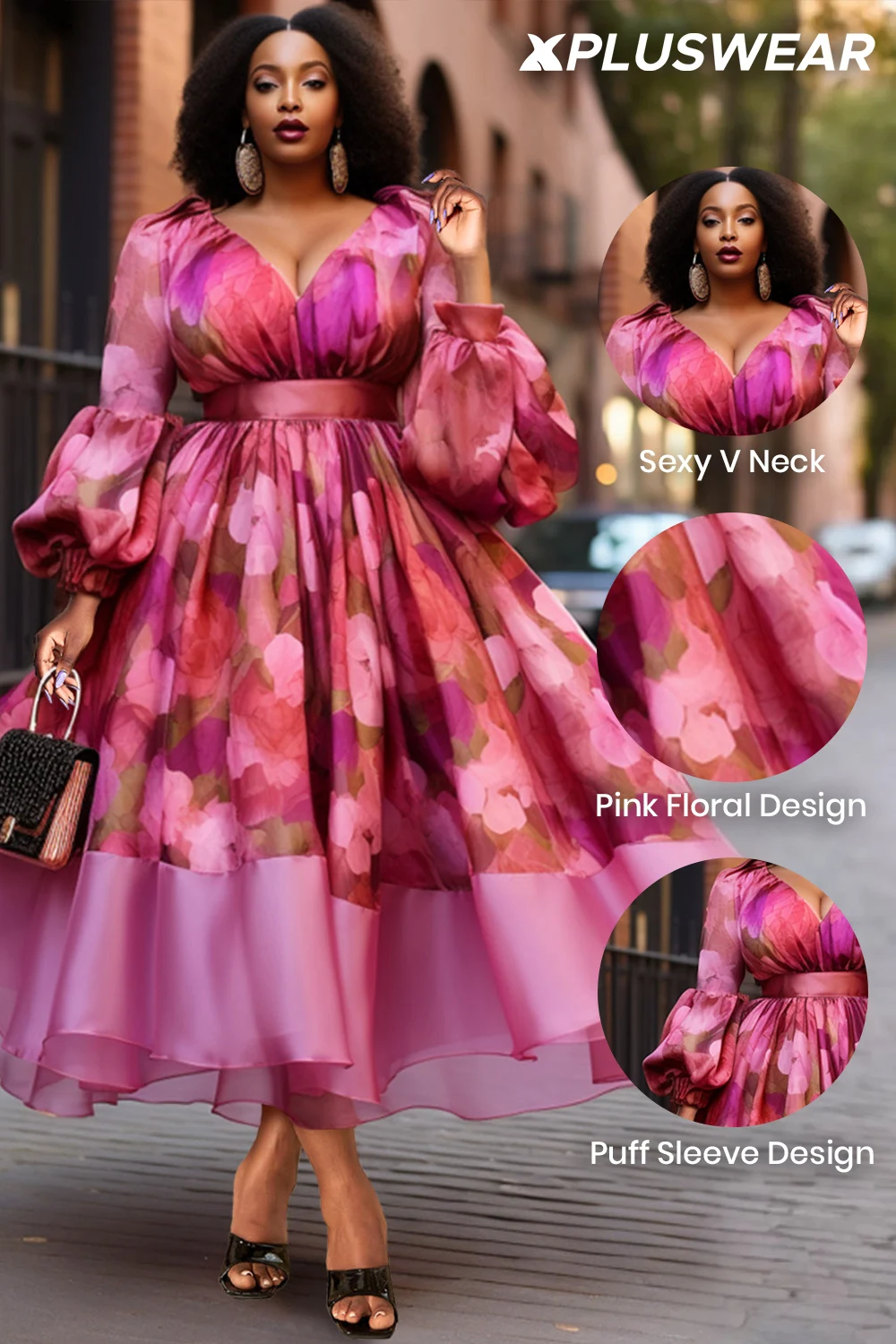 Формальные розовые платья миди - Фотография_4