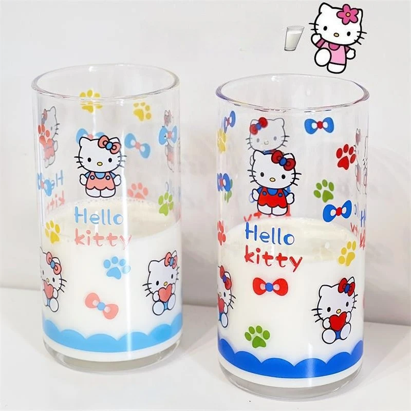 Kawaii sanrio hello kitty аниме мультяшная стеклянная чашка для дома