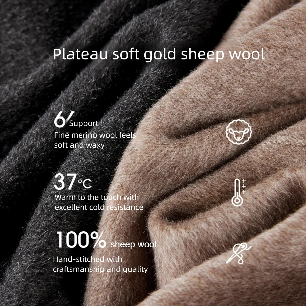 Sentubila женское пальто с лацканами из 100% шерсти и роговими пуговицами - Фотография_4