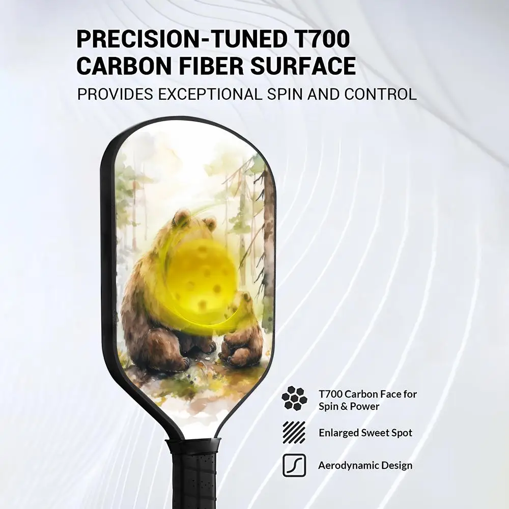 Лопатка для пиклбола с рисунком медведя - Фотография_3