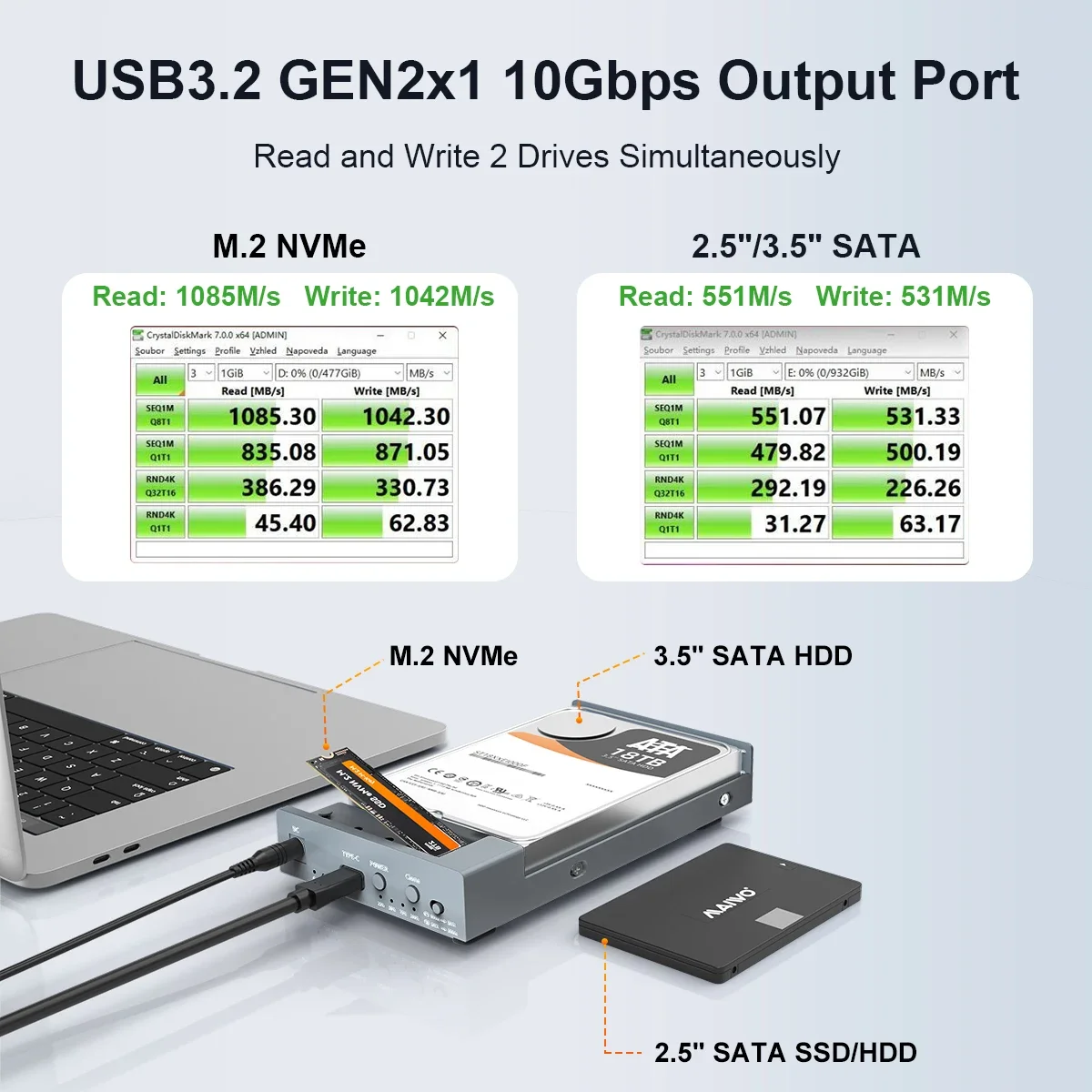 Двойной корпус maiwo для m.2 nvme 2 - Фотография_4
