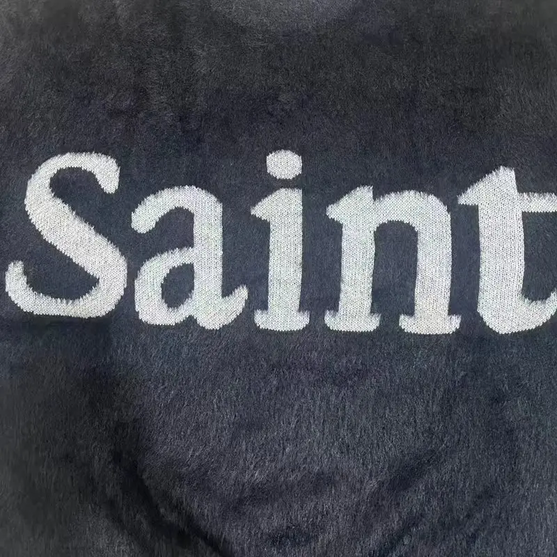 Классический жаккардовый свитер с буквенным логотипом для мужчин и женщин - Фотография_4