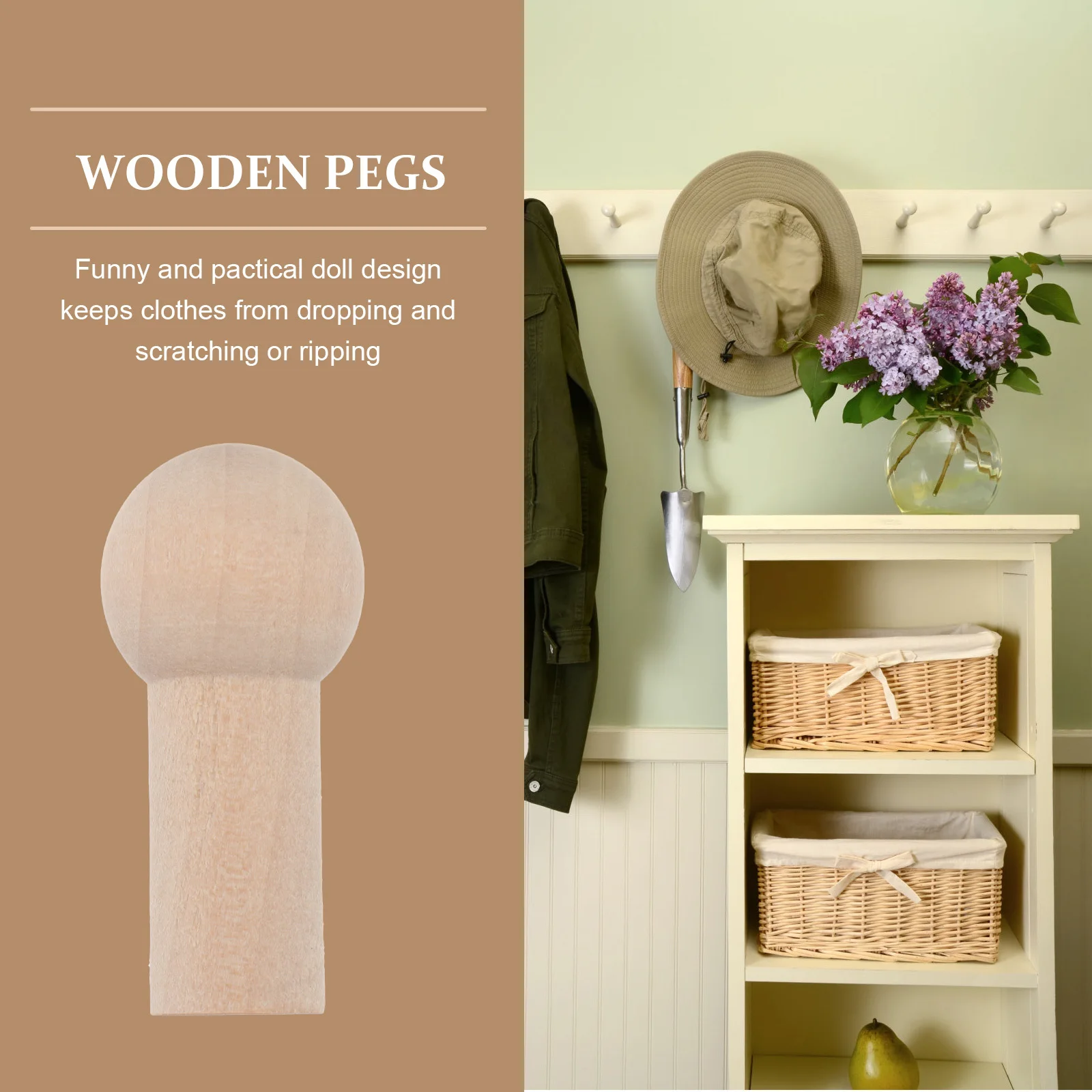 Деревянные крючки для одежды