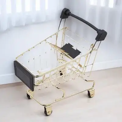Мини-золотая корзина для хранения покупок для дома - Фотография_3