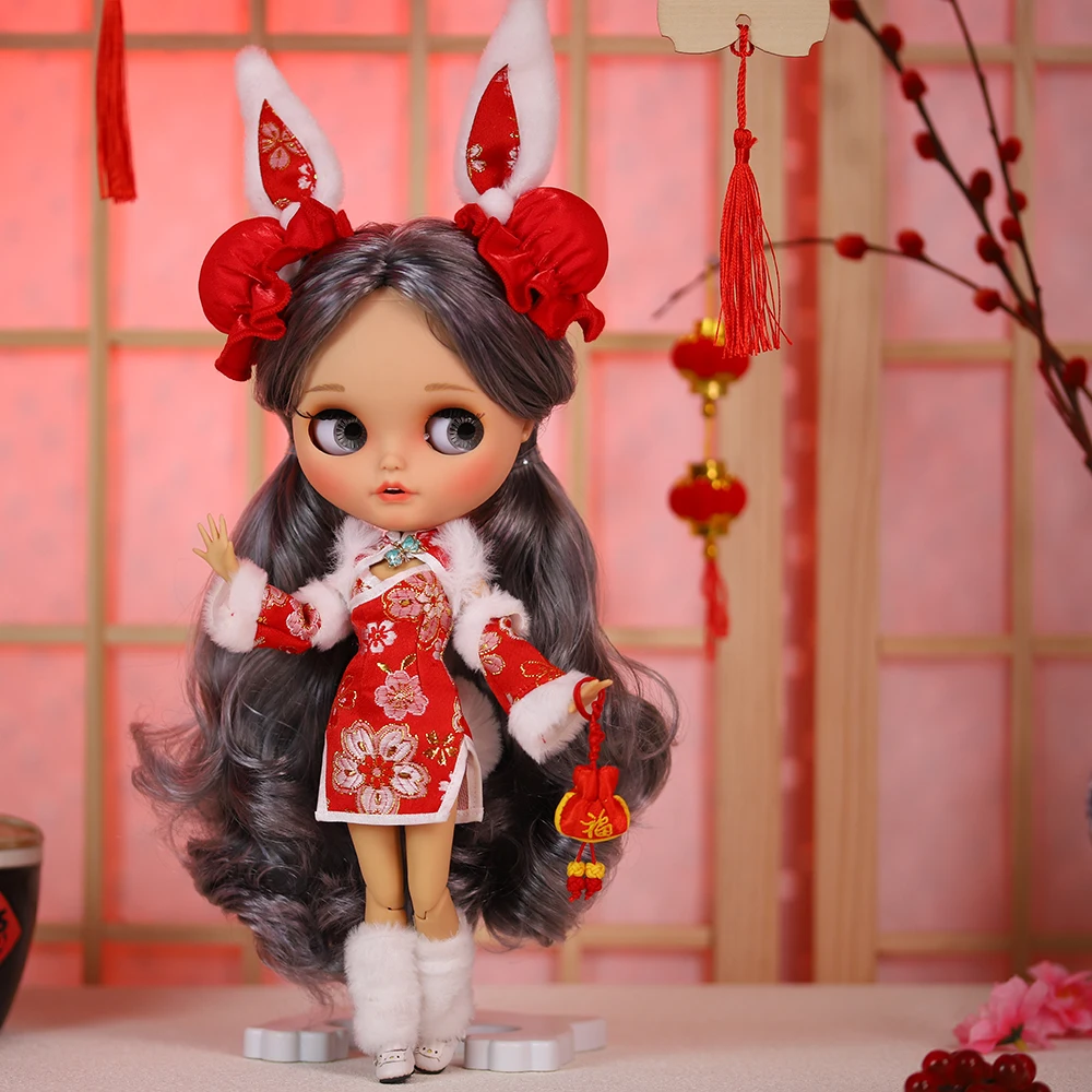 Icy dbs кукла блит 1/6 bjd joint body tan skin matte face 30 см в продаже - Фотография_4