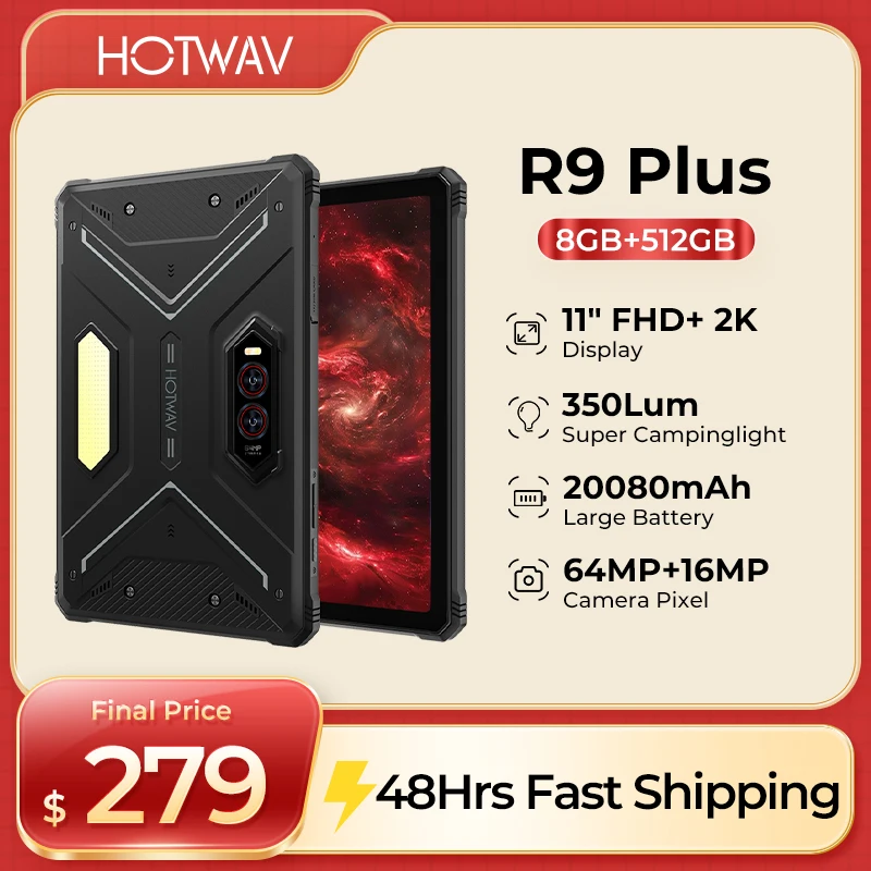 Прочный планшет hotwav r9 plus android 14 11 дюймов fhd + 2k
