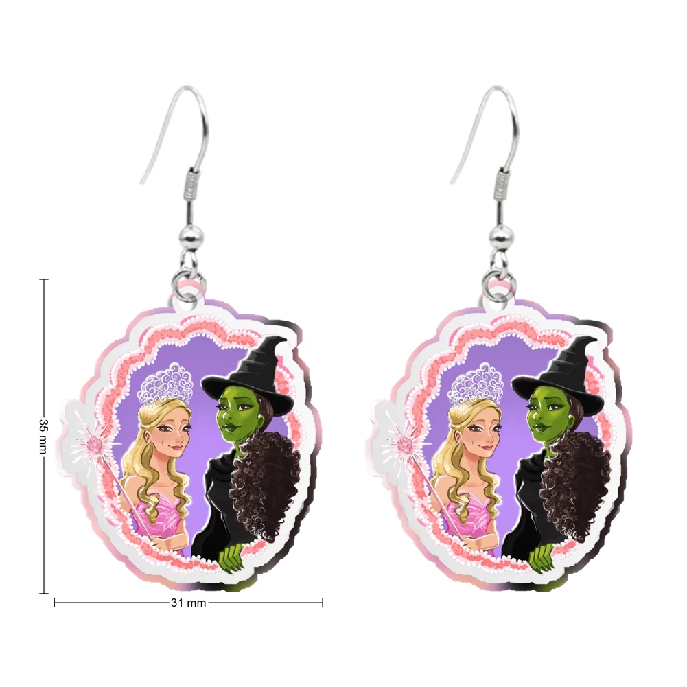 Серьги-подвески disney wicked glinda и elphaba - Фотография_6