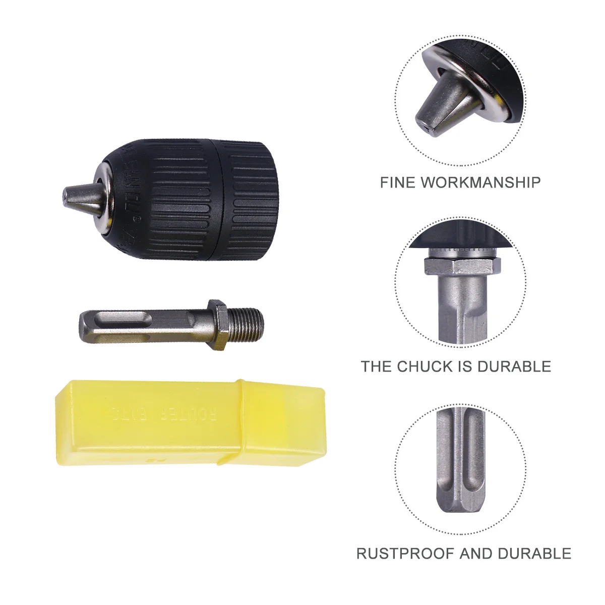 Патрон для дрели с квадратной ручкой 2-13 мм для ударного молотка - Фотография_3