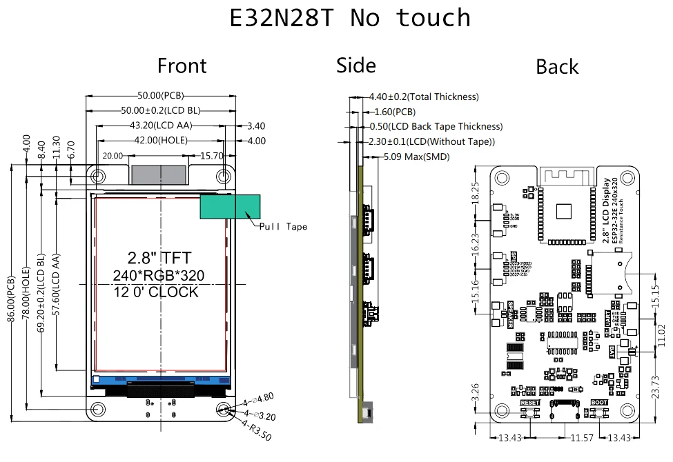 2,8-дюймовый дисплей esp32-32e - Фотография_4