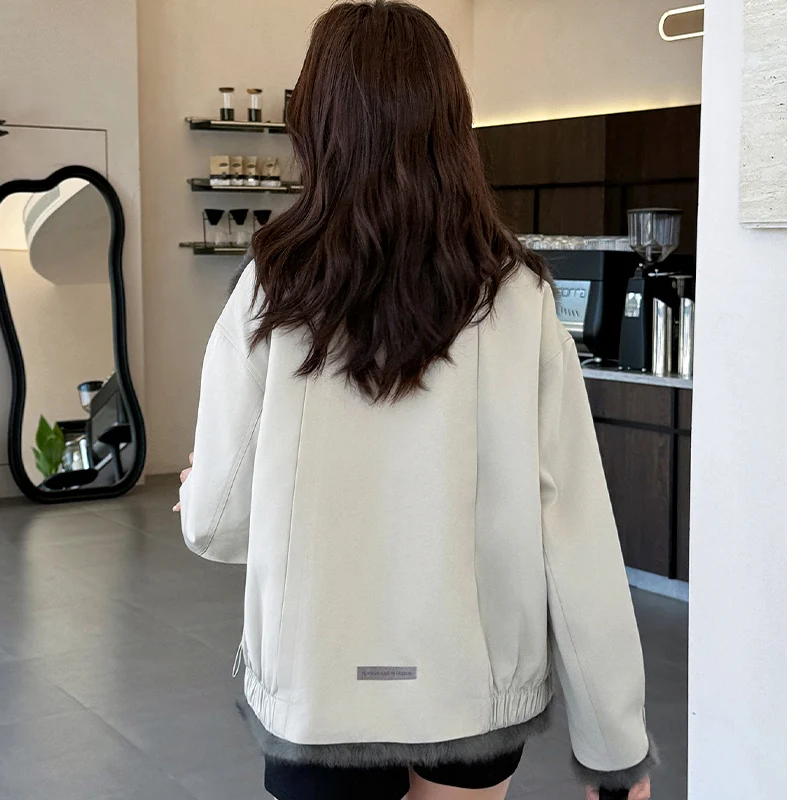 Шуба женская парка из натурального меха кролика - Фотография_2