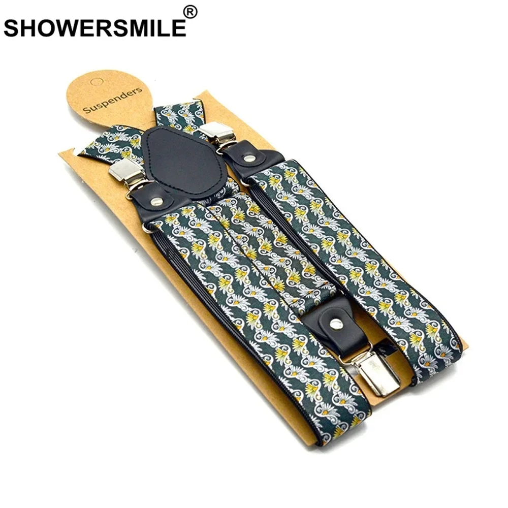 Showersmile черные подтяжки с принтом для брюк