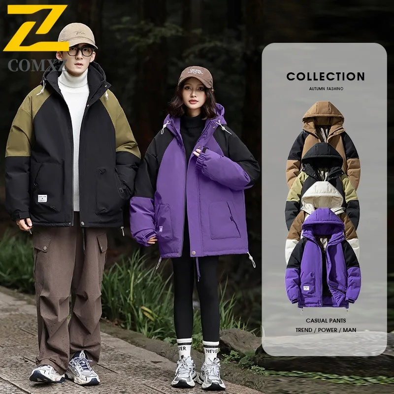 Comxz новое мужское пуховое пальто с капюшоном
