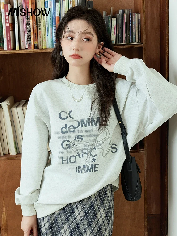 Женская толстовка mishow в стиле ретро с круглым вырезом и бантом - Фотография_2