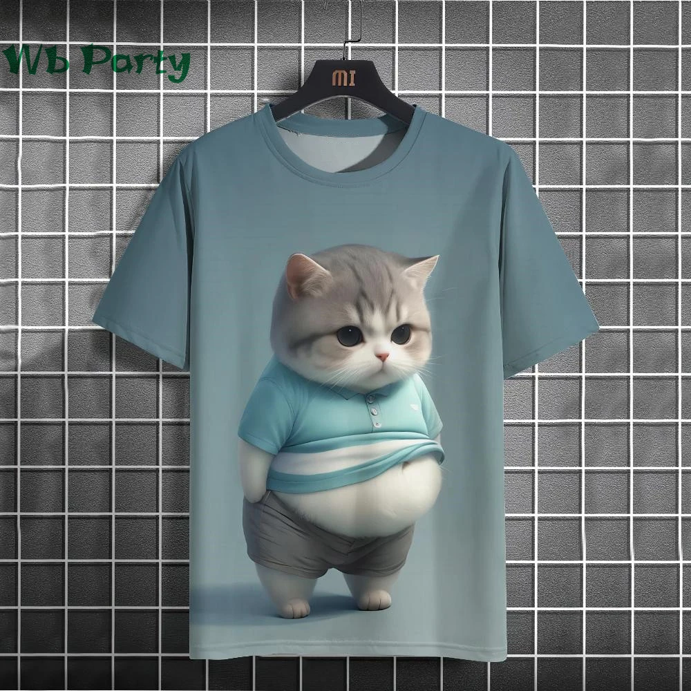 Футболки с принтом кота для мужчин - Фотография_3