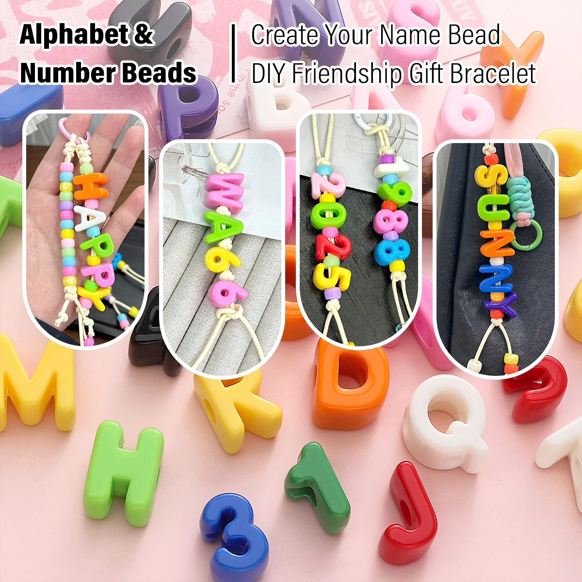 Акриловые бусины с буквами - Фотография_2