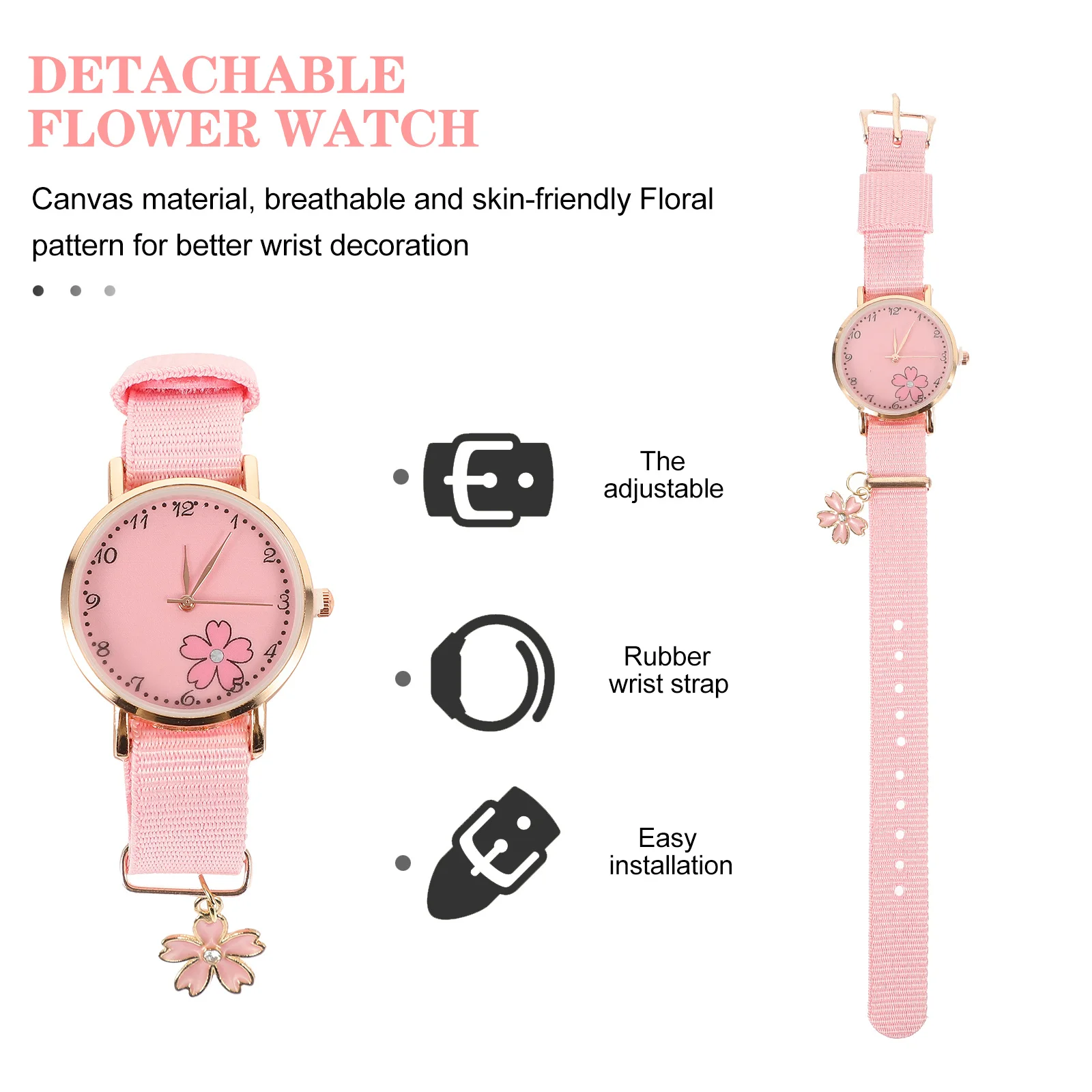 Холщовый ремешок со съемным цветочным узором - Фотография_5