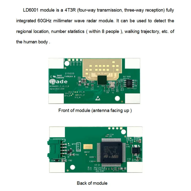 Новый 60 ггц hlk-ld6001 fmcw 60g - Фотография_3