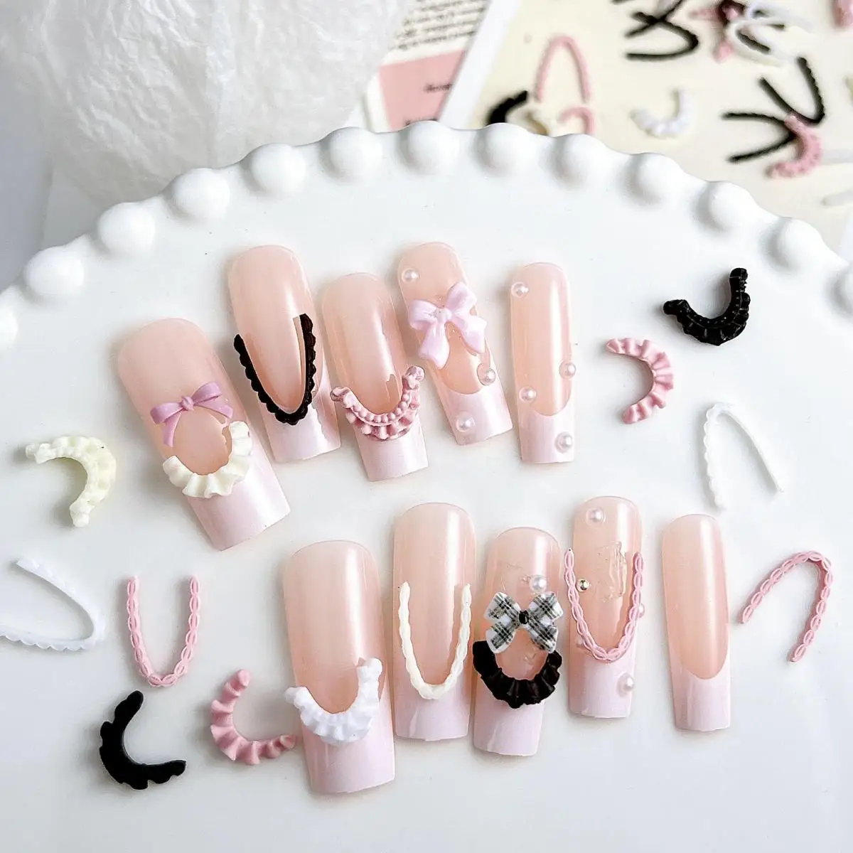 3d смолы, французский стиль ногтей - Фотография_5