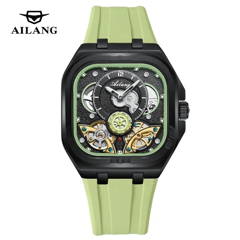 2026 роскошные мужские автоматические часы со скелетом и турбийоном