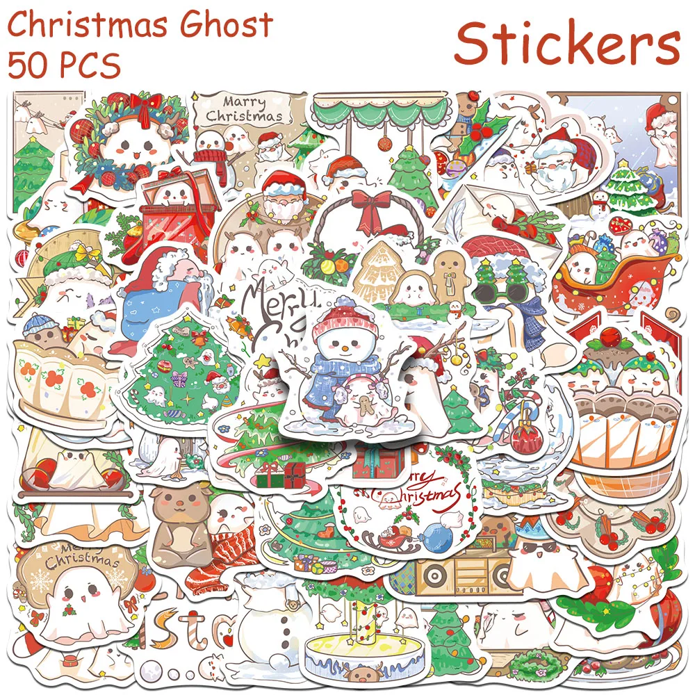 Рождественские наклейки с призраками