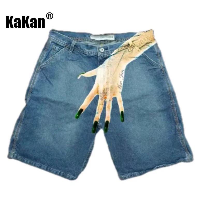 Kakan - новые мужские модные джинсы в стиле хип-хоп y2k - Фотография_5
