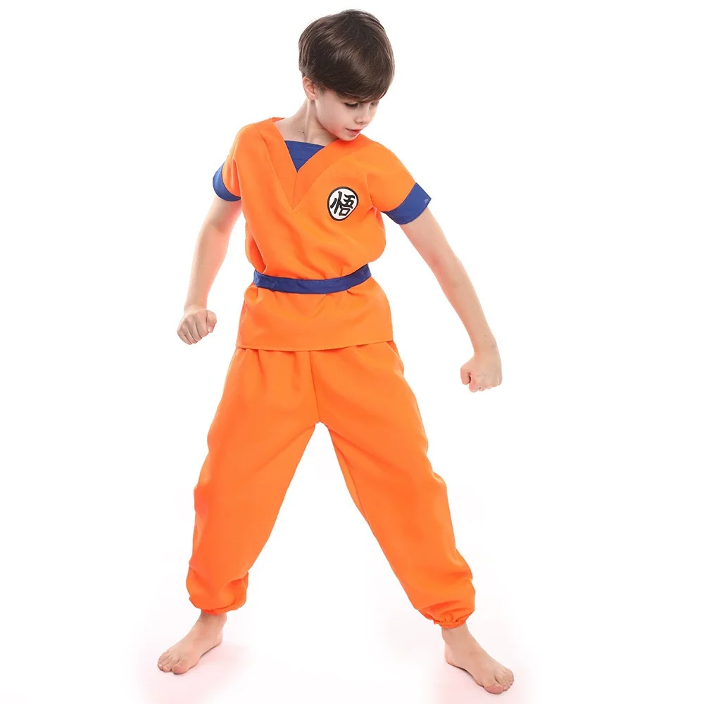 Костюмы для косплея на хэллоуин для мальчиков и девочек son goku для детей - Фотография_4