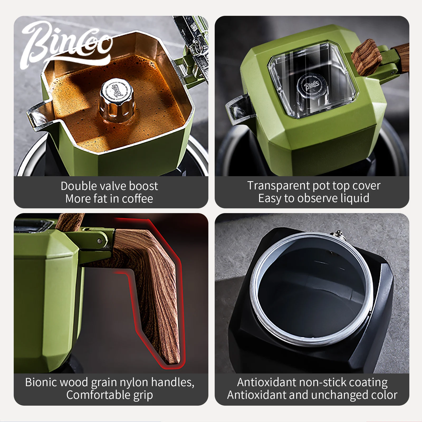 Набор мока-кастрюль bincoo mini cube с двойным клапаном - Фотография_4