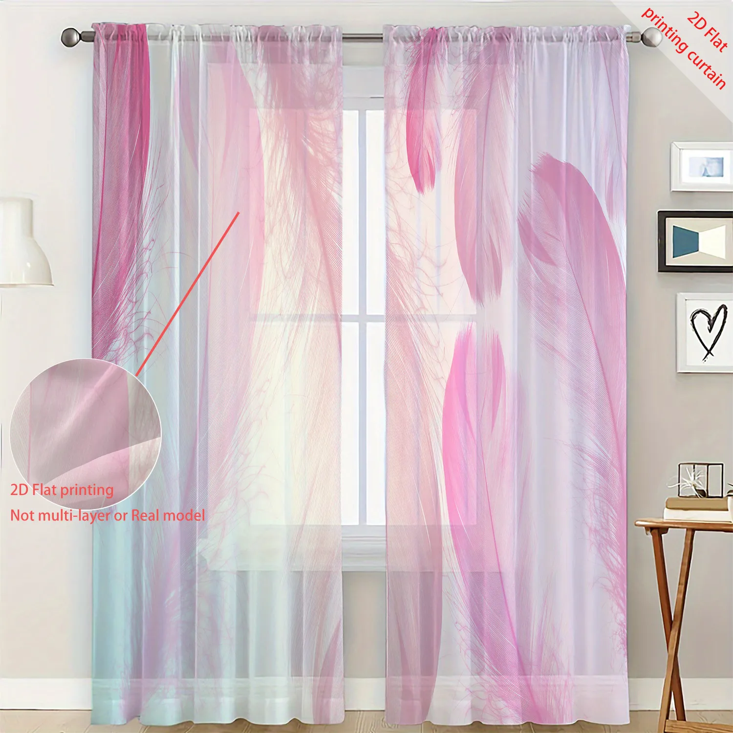 Мечтательная марлевая занавеска с принтом пузырей - Фотография_5