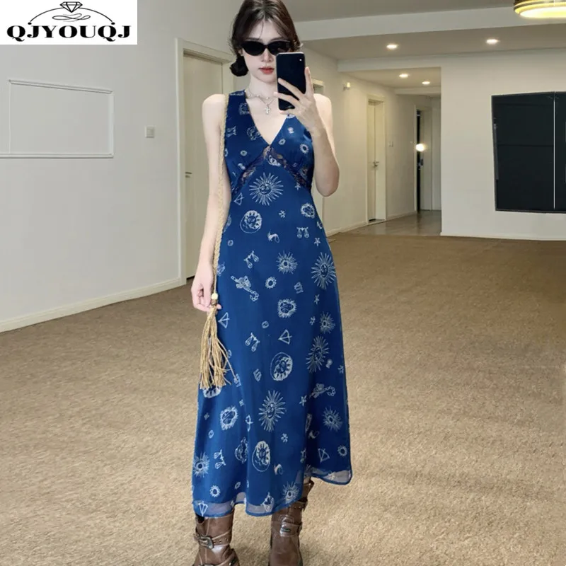 Новое летнее платье-жилет в стиле ретро с v-образным вырезом