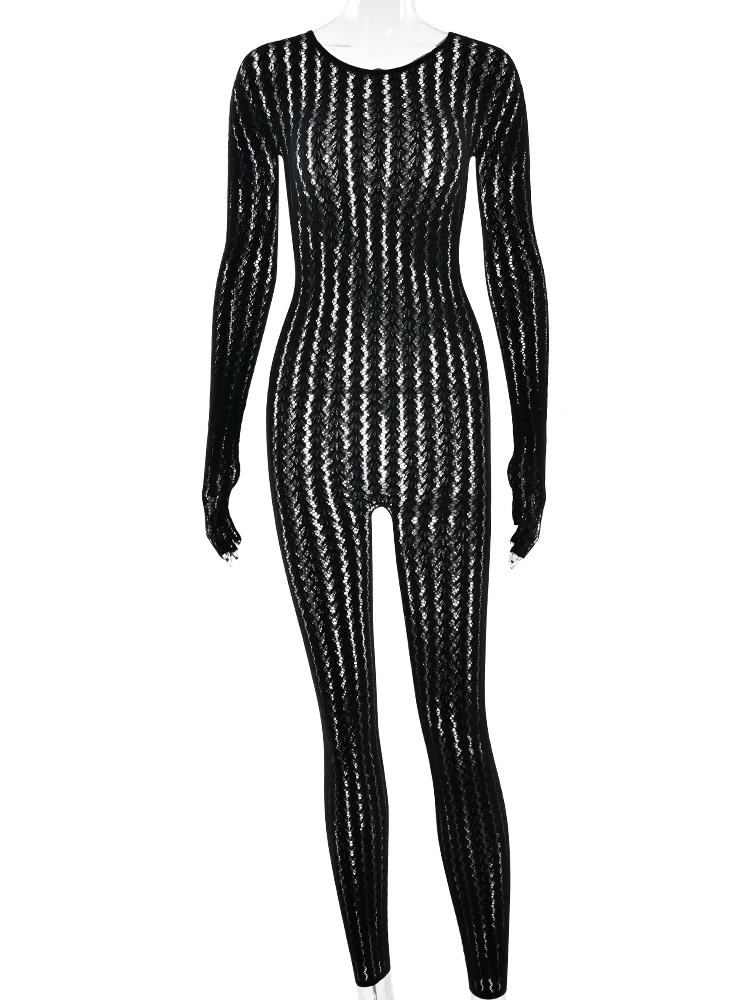Sibybo прозрачные ажурные комбинезоны - Фотография_6