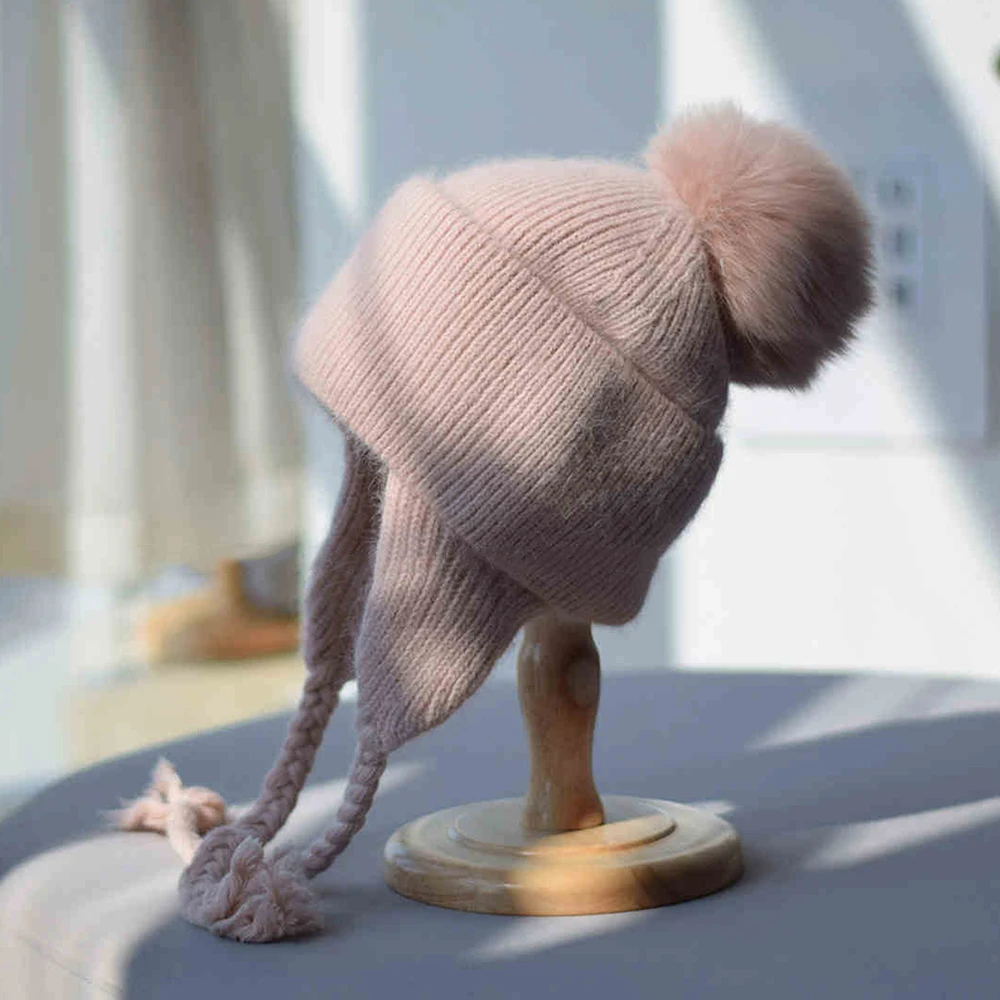 Шапка-ушанка женская зимняя вязаная - Фотография_5