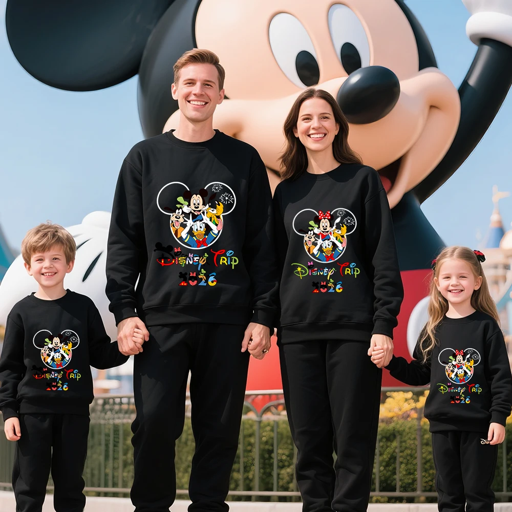Хлопковая толстовка с принтом disney family trip 2026 - Фотография_4