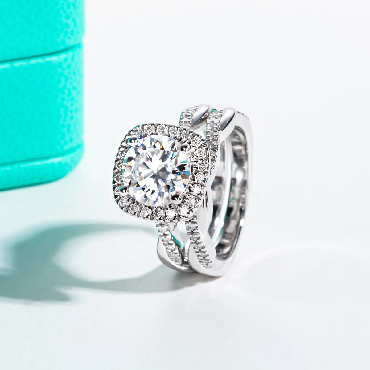 Xojewel 3ct d цвет муассанит halo - Фотография_2