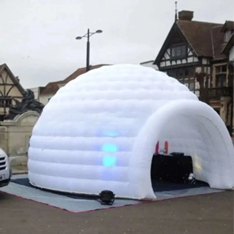 Белая диско-купольная палатка igloo iatable со светодиодной подсветкой - Фотография_2