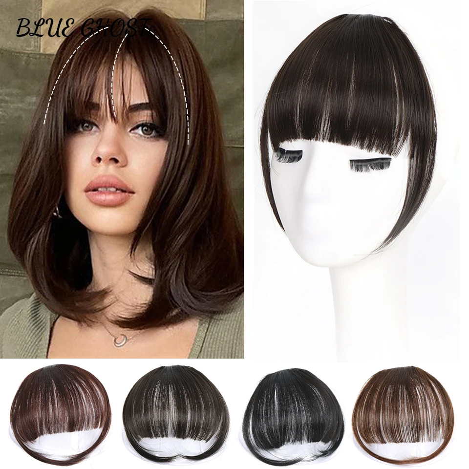 Синтетическая накладная челка на заколке для волос - Фотография_3