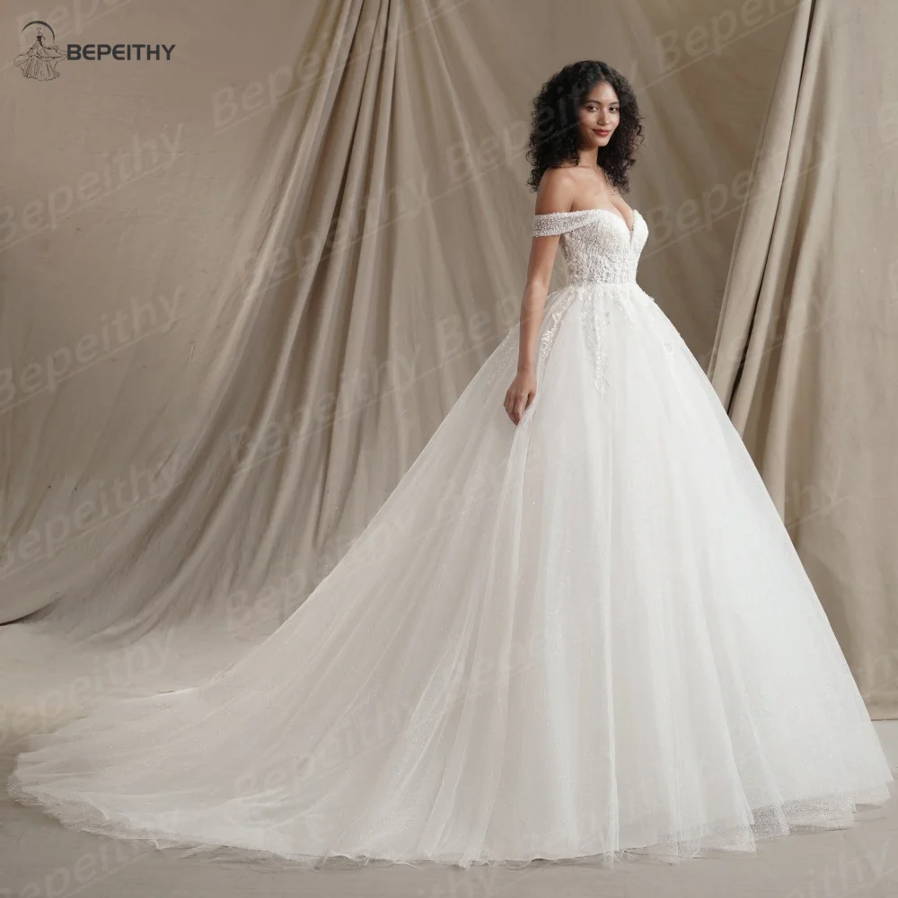 Bepeithy индивидуальное свадебное платье в стиле бохо с милым блеском 2024 - Фотография_6