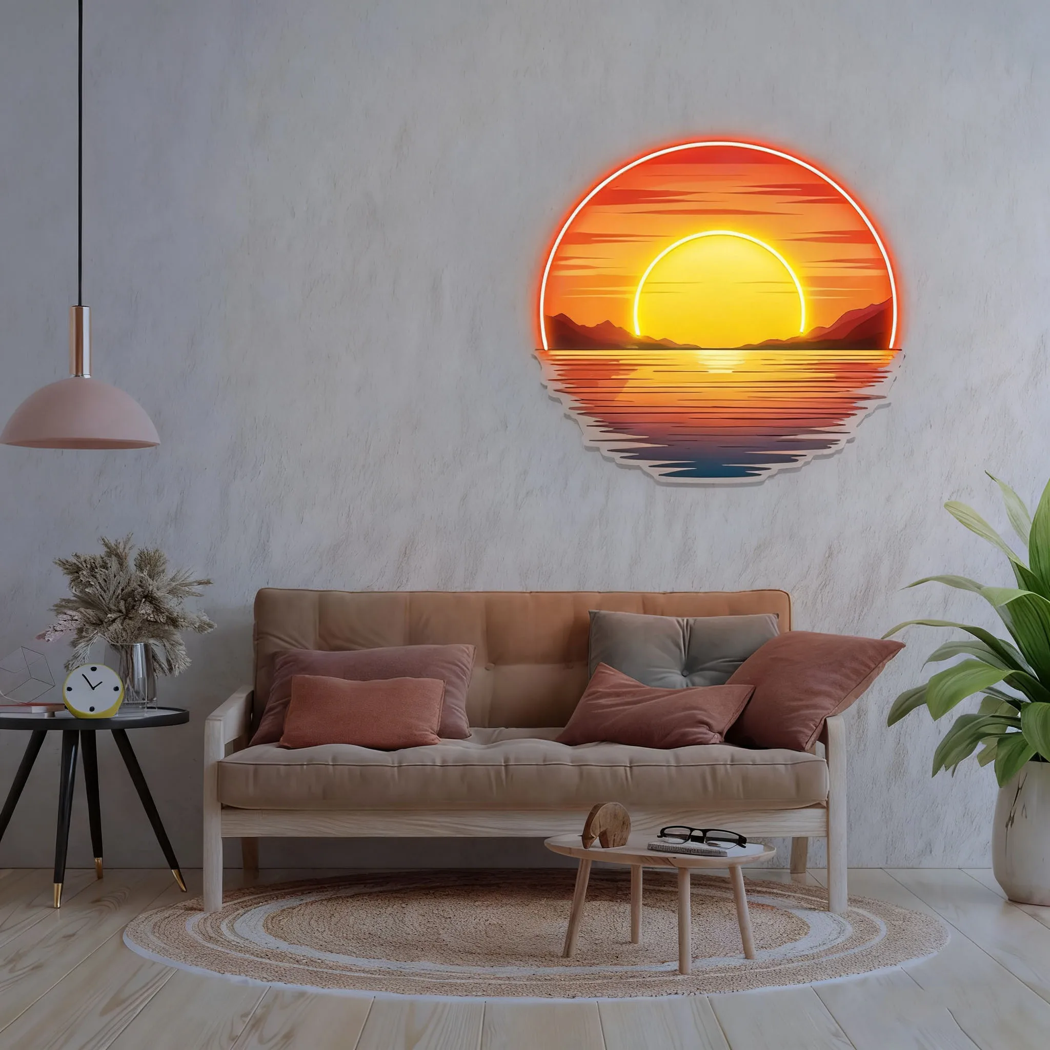 Неоновая вывеска на закате - Фотография_3