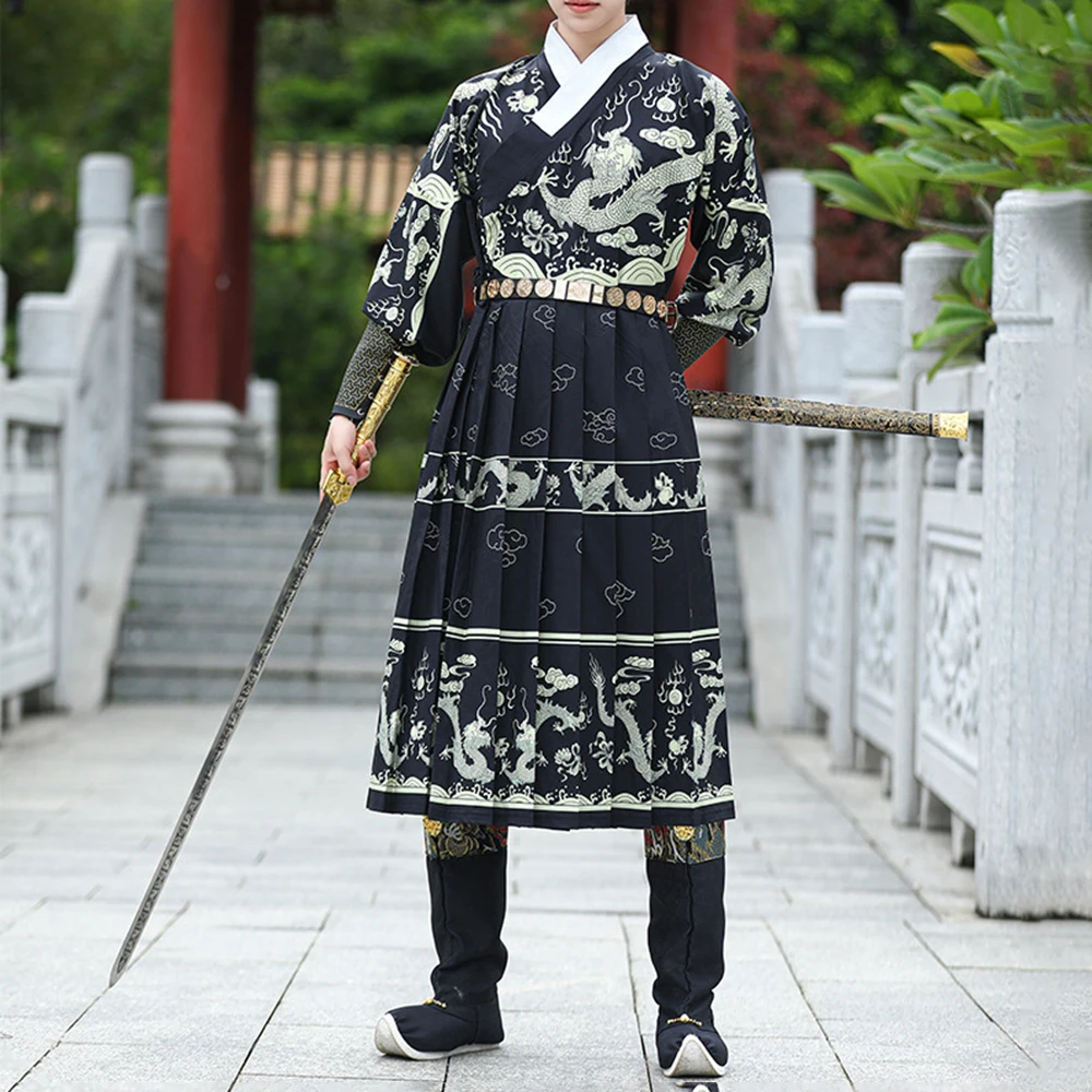 Осень-зима hanfu с рисунком дракона